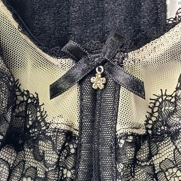 Wacoal Lace Underwire Bra 38DD 855186 Black Mesh & Lace Retro Chic Floral Charm - Picture 5 of 11